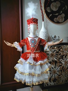 独唱服装 实拍 唱歌服装 儿童 哈萨克服装