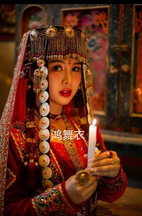 摄影服装 塔吉克族头饰 新娘 鸿舞衣 帽子