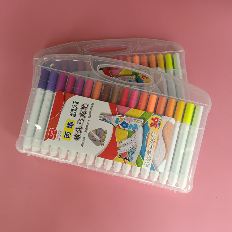 天好软头丙烯马克笔不透色可叠色幼儿...