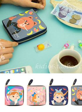 bentoy 棒棒女孩系列 方形皮革 多用 短款钱包 清新可爱 4选