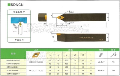 【皇冠信誉】62.5数控外圆车刀杆/螺钉式刀杆SDNCN2525M11 25方