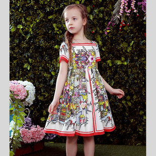 5-6岁小童装女童短袖连衣裙潮夏季儿童裙子宝宝裙波点欧美洋气薄