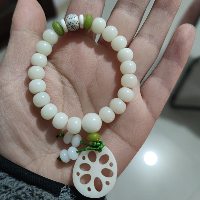 菩提根手串厂家白玉莲花