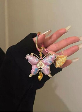 手工宋锦挂件蝴蝶马上