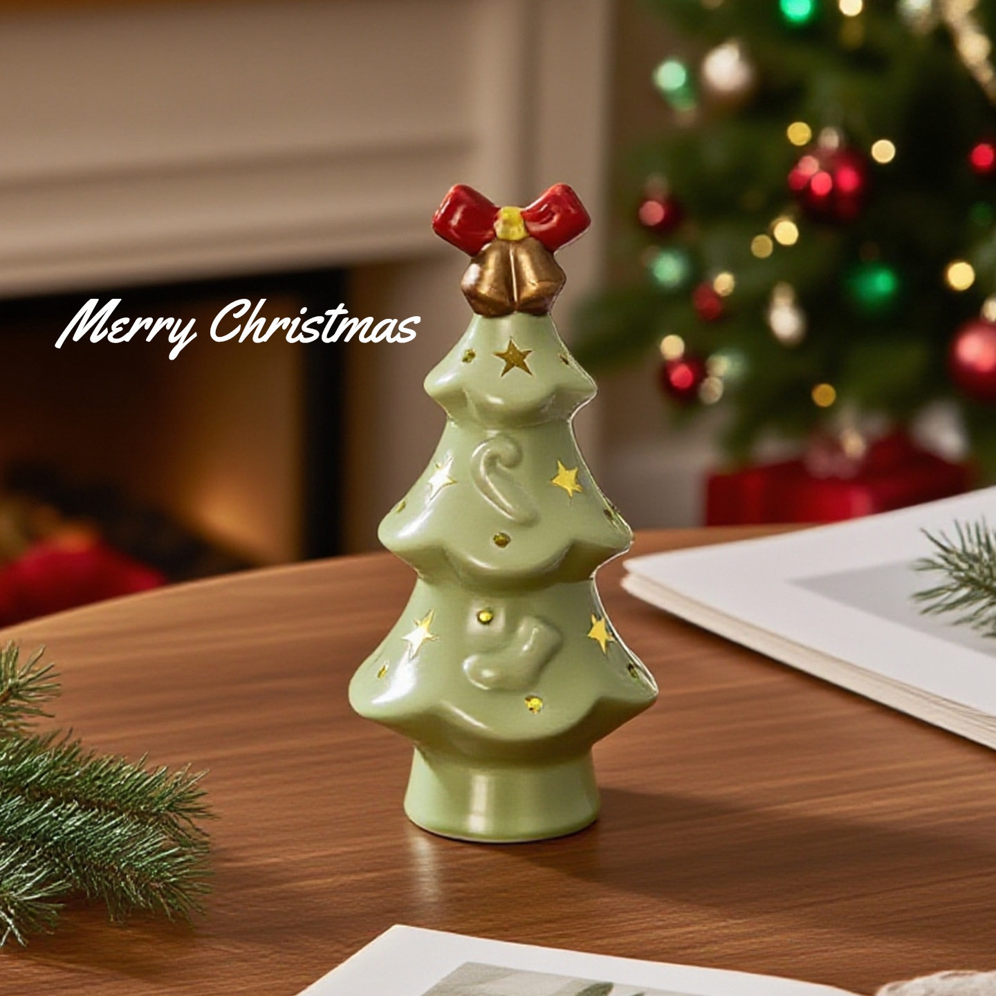 圣诞树陶瓷小夜灯氛围装饰桌面摆件拍照道具送朋友闺蜜圣诞礼物