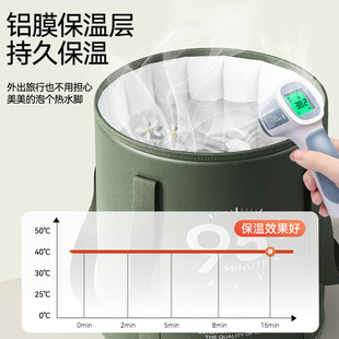 足浴神器 可折叠泡脚袋洗脚盆保温泡脚桶宿舍深桶过小腿家用便携式