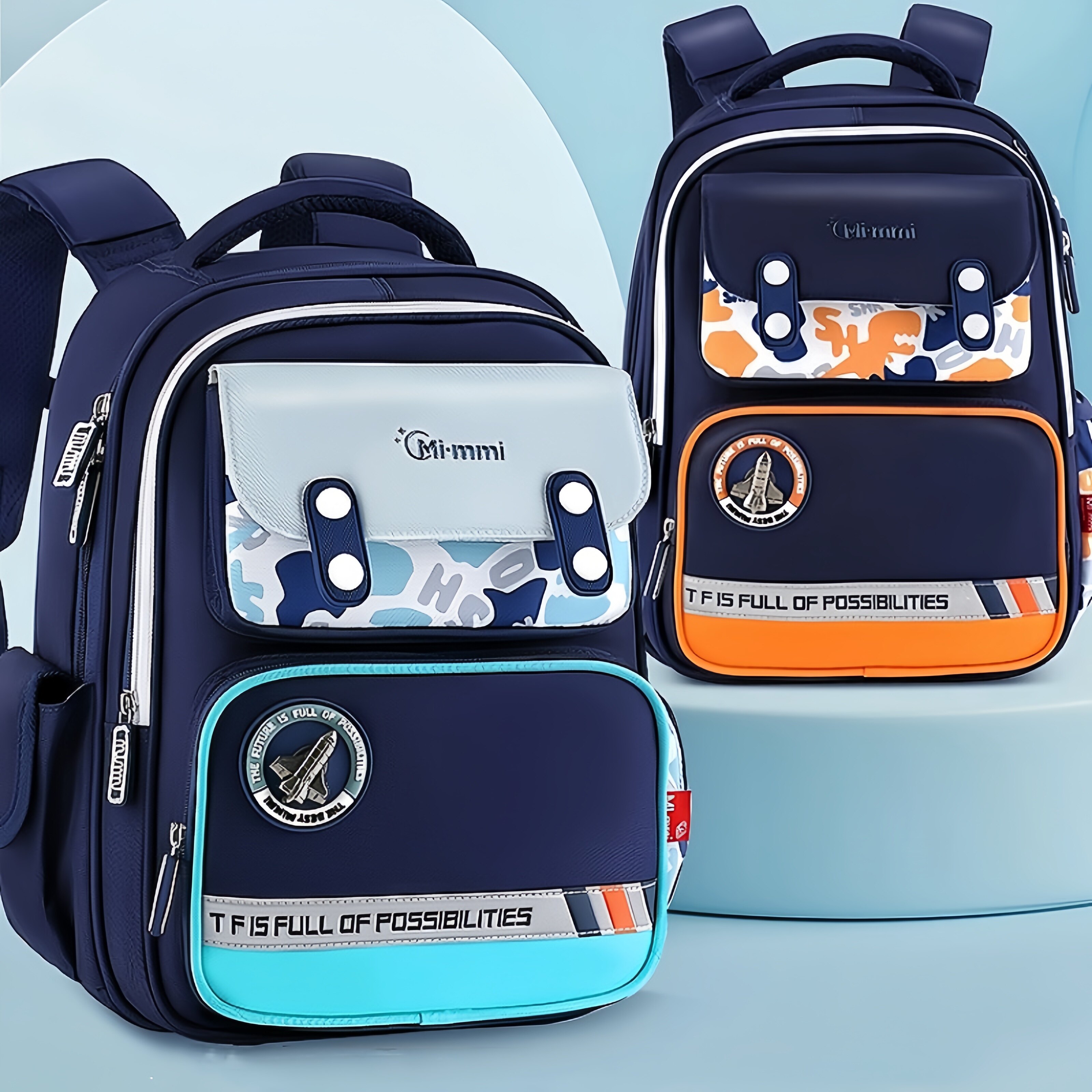 长风mimmi小学生书包男童英伦学院风一到四年级护脊减负双肩背包6