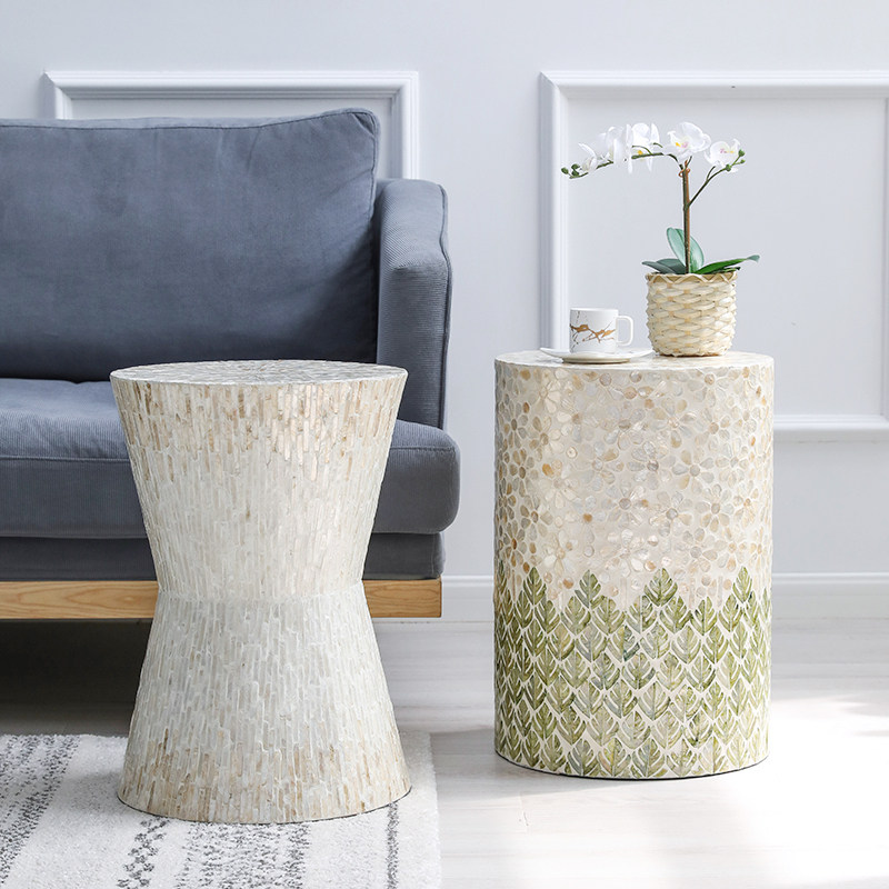 法式轻奢风家居阳台边几桌子客厅茶几贝壳装饰沙发角几卧室凳子,住宅家具,角几/边几,淘宝优惠券,粉丝福利购,淘宝优惠卷