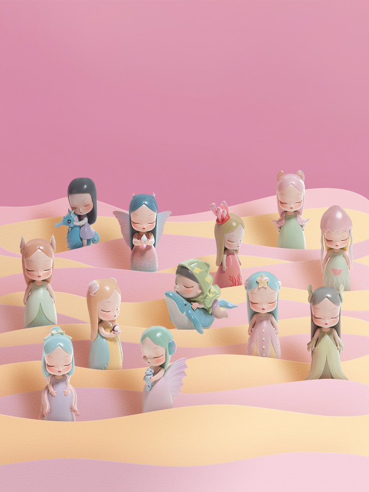 Jia Xiaoou White night fairy tale Ocean Song lite Whale riding girl creative cute decorative doll doll small ornaments