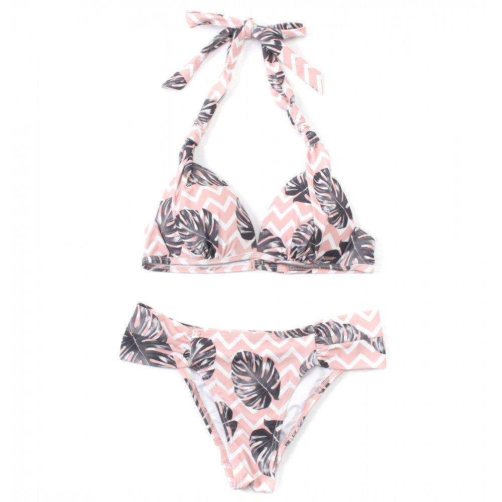新款澳洲冲浪集中厚杯树叶聚拢增厚三角比基尼 女泳衣 bikini