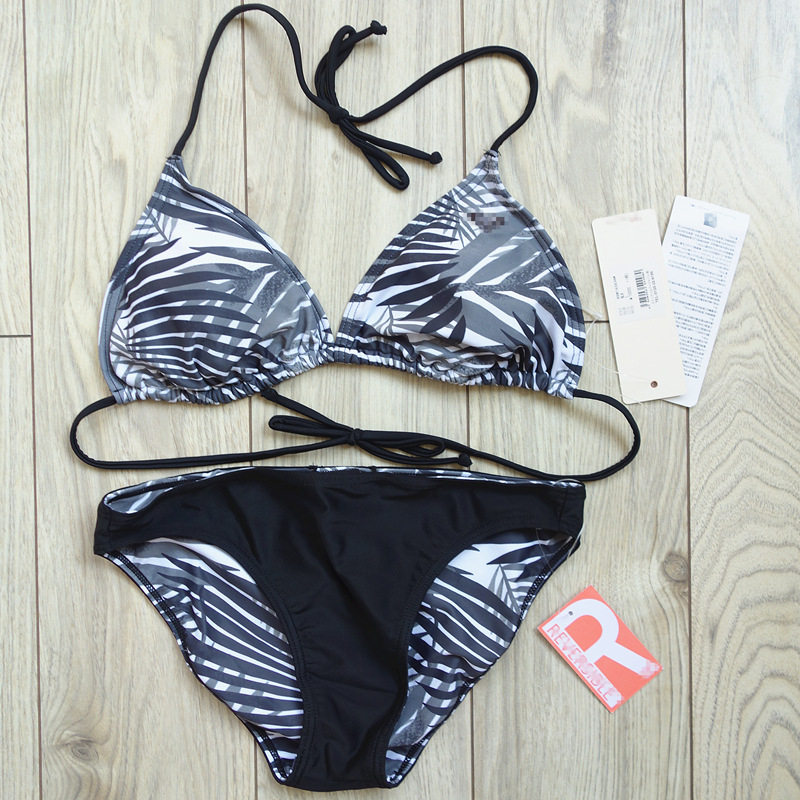 2025日单冲浪树叶泳裤双面可穿罩杯三角比基尼 女泳衣 bikini