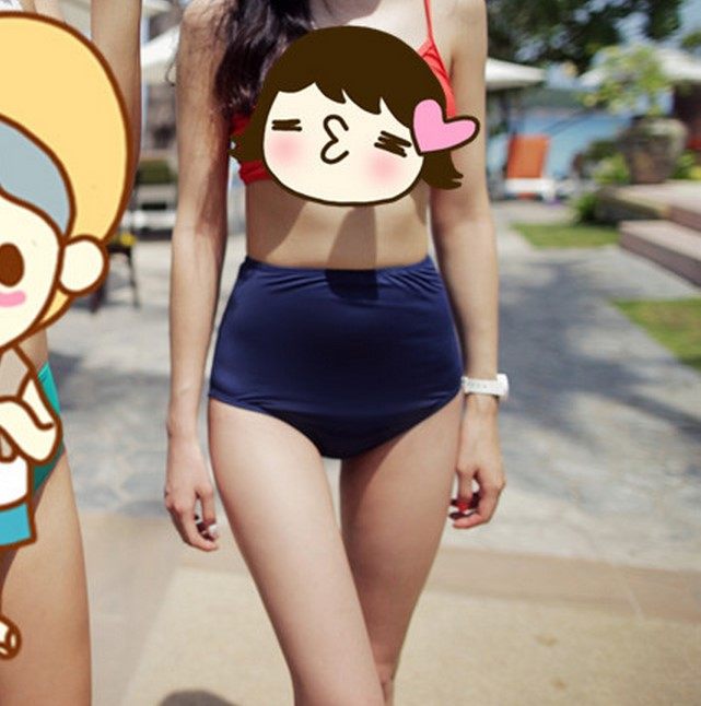 [小菲泳衣 菲菲比基尼(原双冠店)比基尼]单独女士高腰泳裤 遮肚妊娠纹比基尼百月销量6件仅售36元