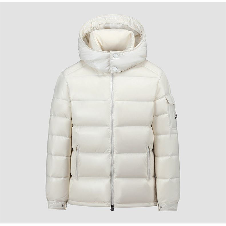 免洗亮面短款纯色羽绒服