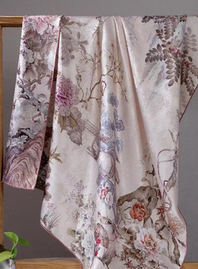 太湖雪100%桑蚕丝真丝花萝方巾夏季印花薄款方巾礼盒款106x106cm