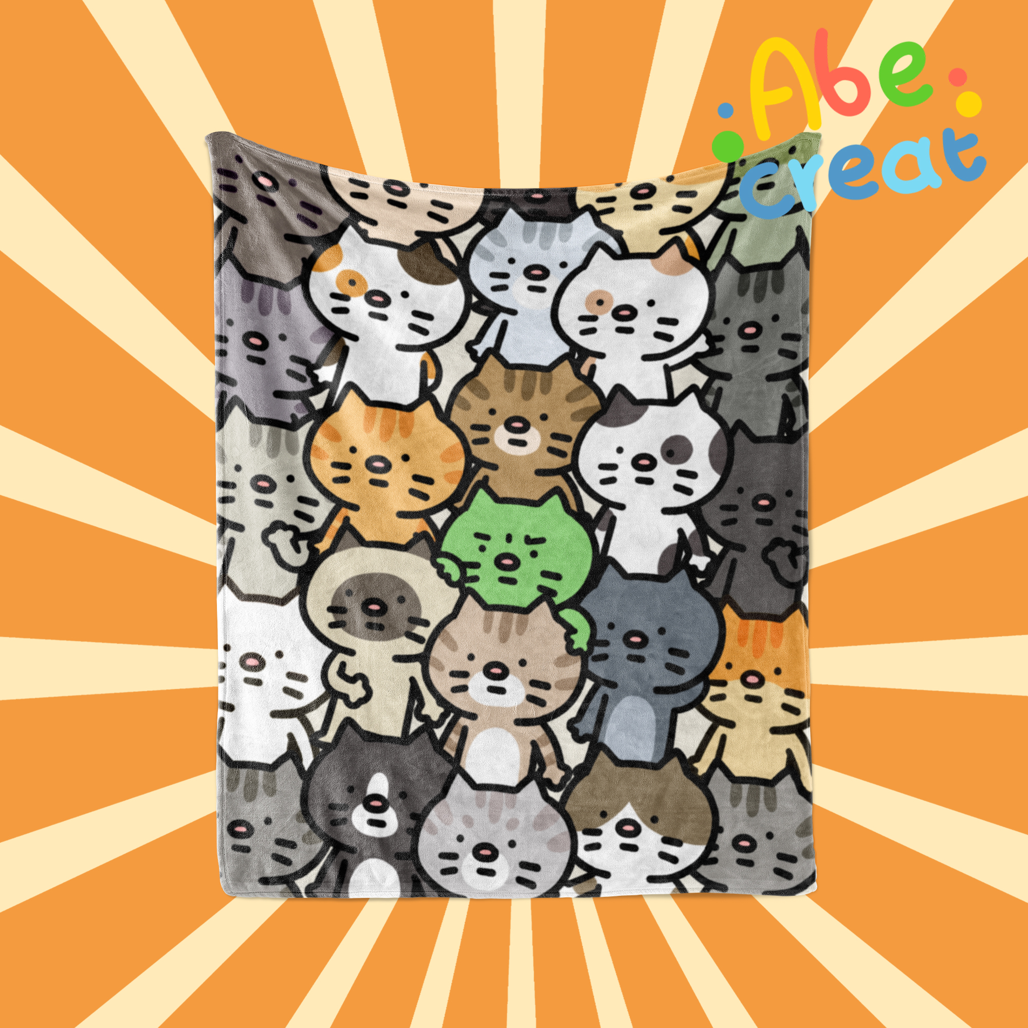 全是猫法兰绒毛毯柔软