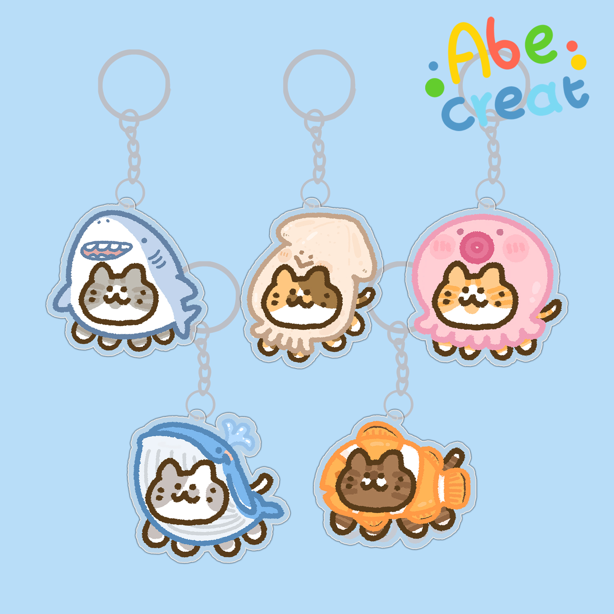 猫咪钥匙扣必易文创卡通亚克力