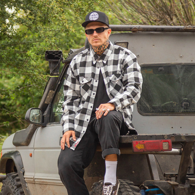 奇卡洛美式复古格子衬衫男款春秋