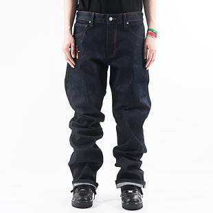 堆叠牛仔长裤 工装 嘻哈重磅美式 街头hiphop原色赤耳未水洗基础款