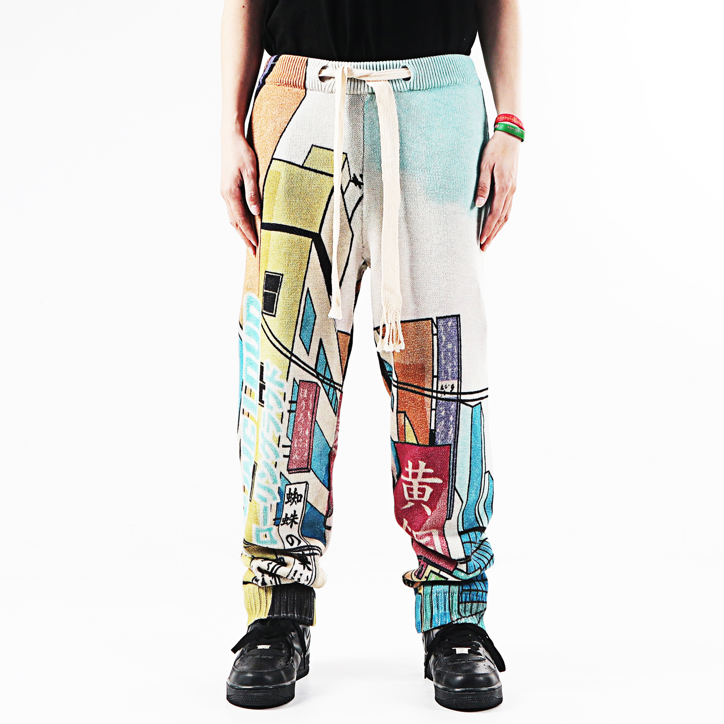 街头hiphop魔幻卡通束脚牛仔裤