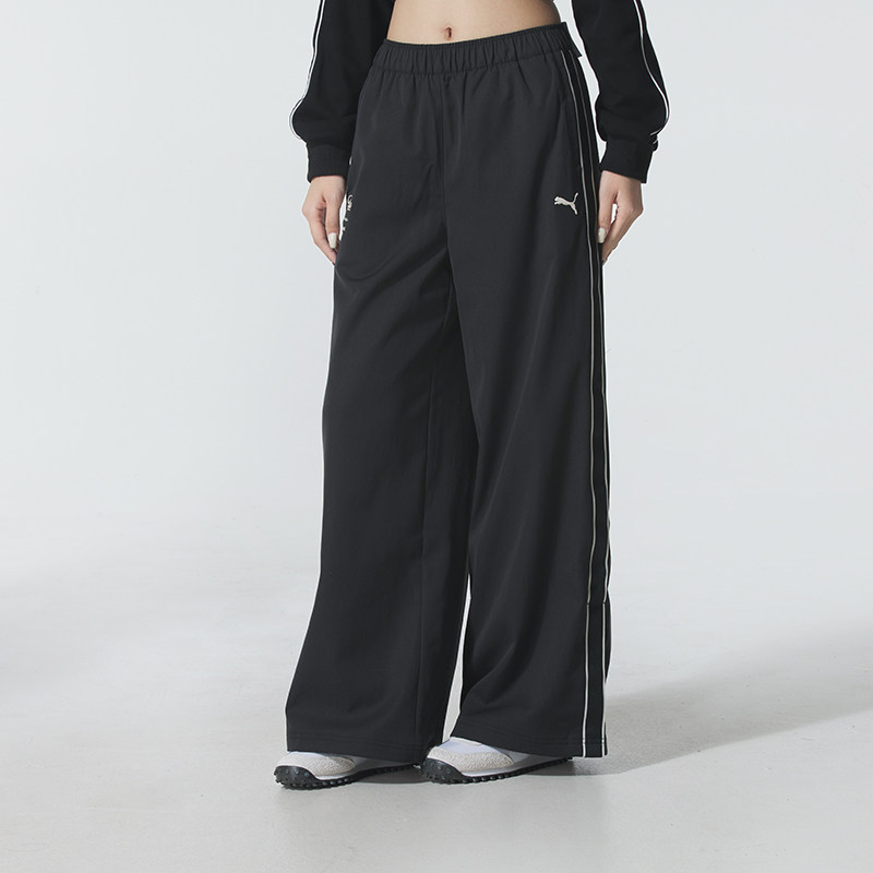 PUMA彪马女子2025冬季新款梭织运动休闲风串标拒水长裤635721-01