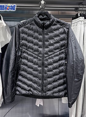 Nike耐克男子2025冬季款拼接拒水保暖立领运动羽绒夹克FB7557-010