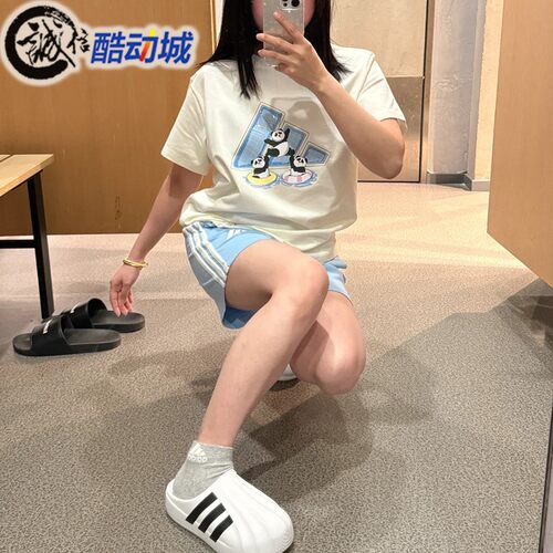 阿迪达斯女子宽松透气圆领T恤