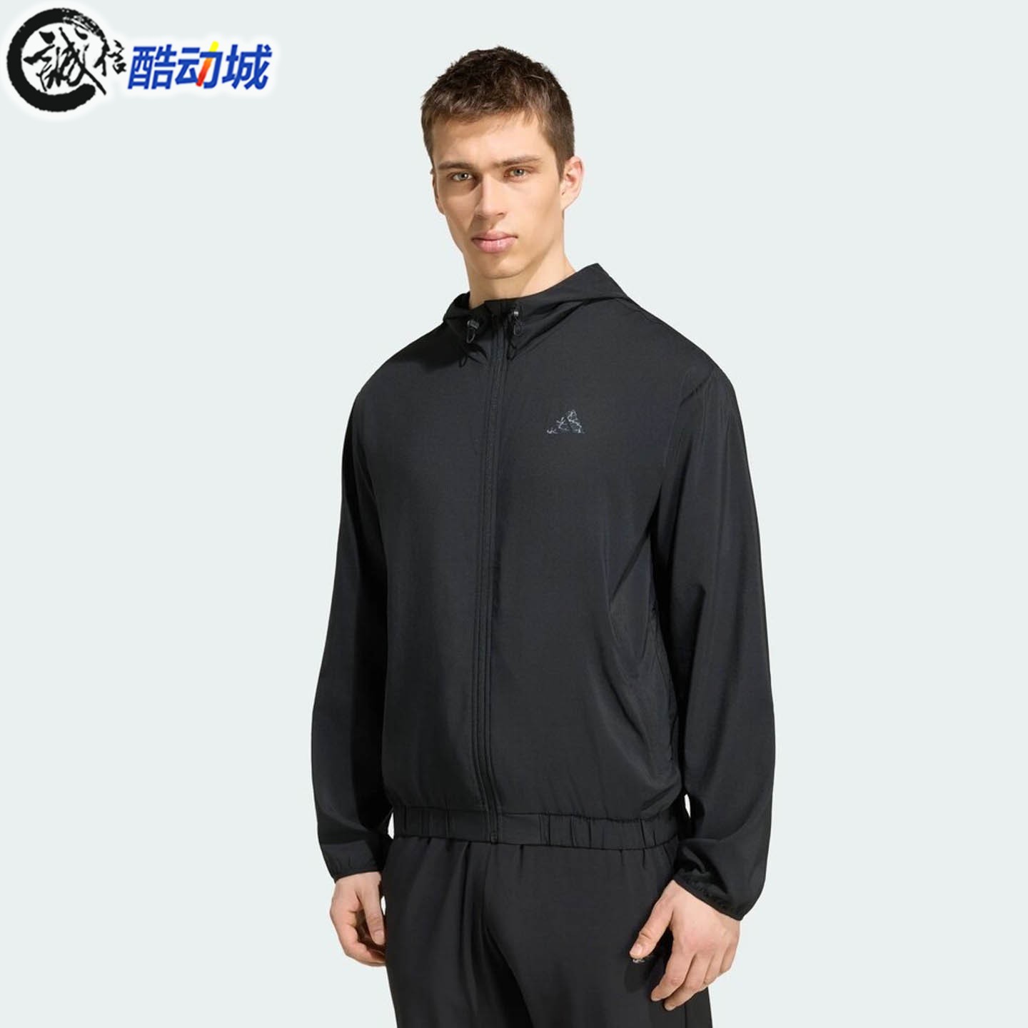Adidas阿迪达斯男子2026年秋新款速干运动健身连帽夹克外套KT2114