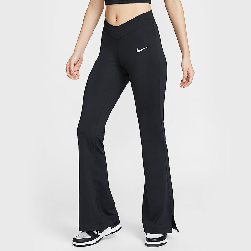 NIKE耐克女裤2025春新款休闲舒适运动瑜伽微喇紧身长裤IB5586-010