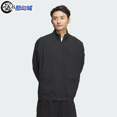 阿迪达斯男立领梭织外套夹克