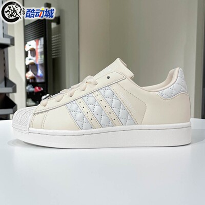 阿迪达斯三叶草女子2026春季日常休闲菱格纹小白鞋运动板鞋KJ7301