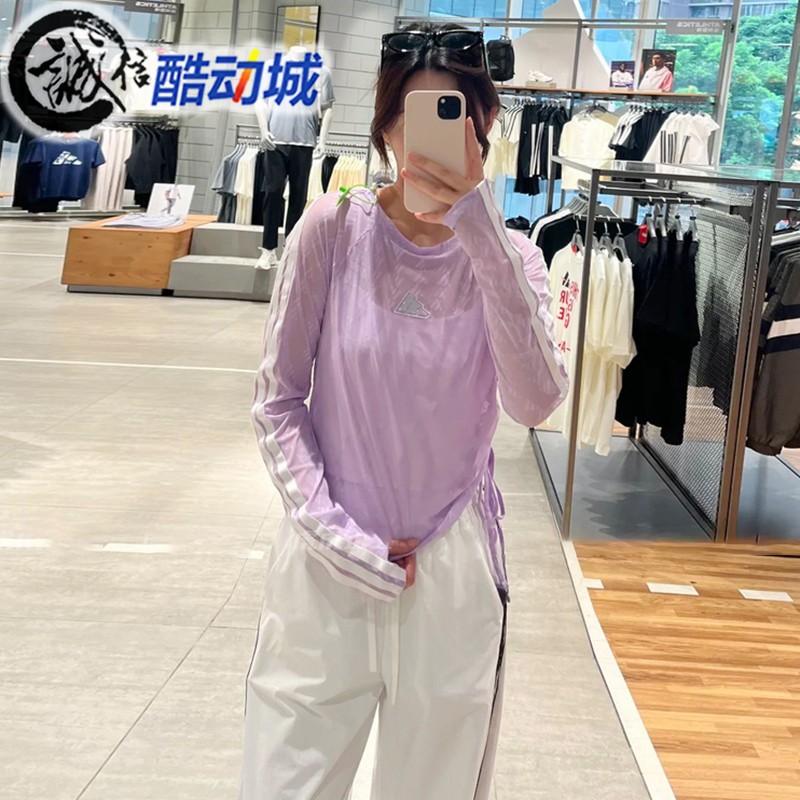 阿迪达斯女子轻薄网纱修身T恤