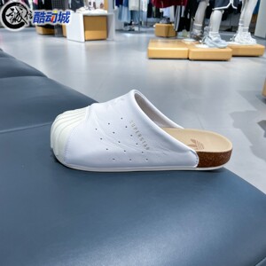 阿迪达斯三叶草男女鞋2026夏新款简约百搭贝壳头一脚蹬拖鞋LC0412