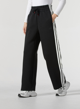 ADIDAS阿迪达斯女裤2025蛇年新款宽松运动阔腿休闲直筒长裤JZ1642