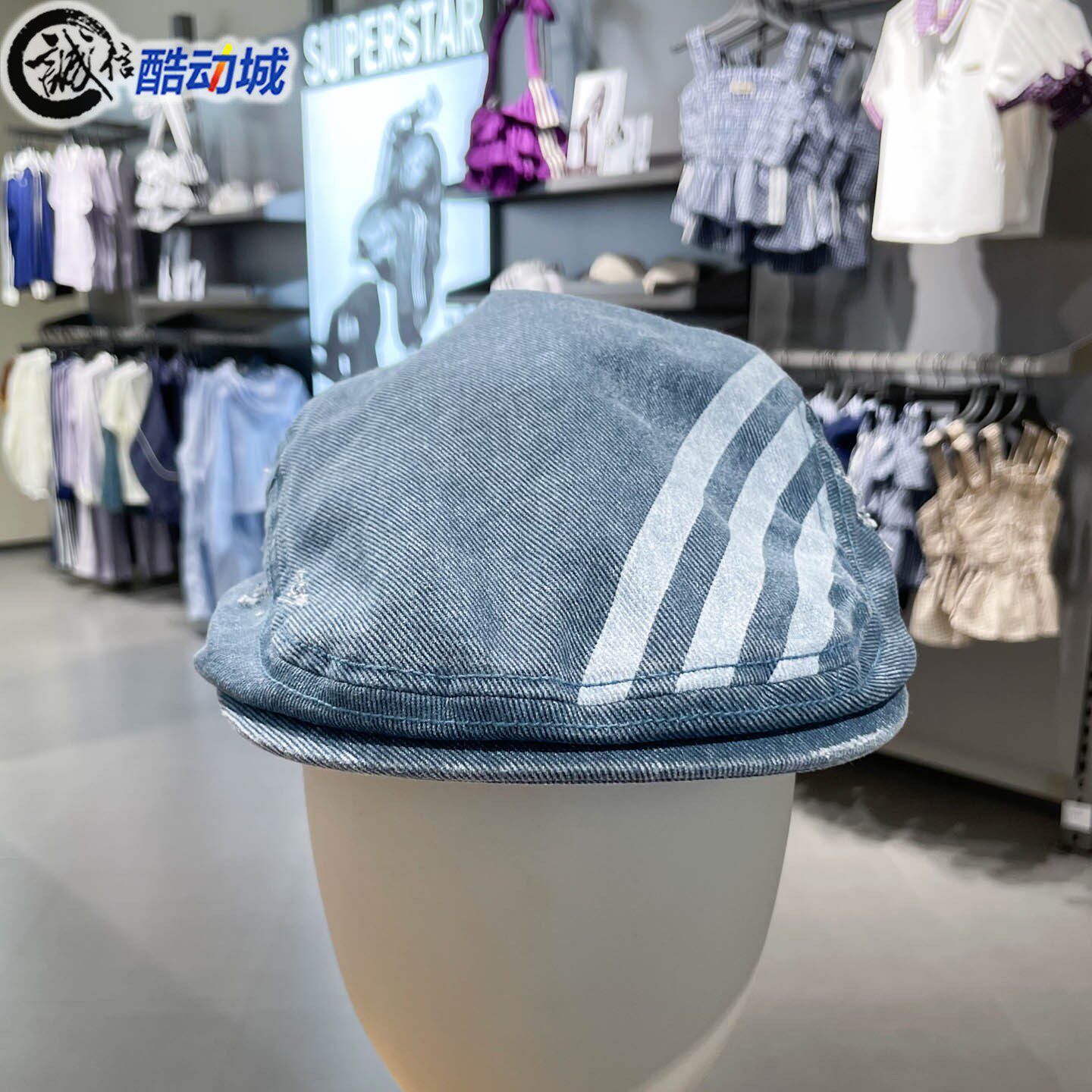 阿迪达斯三叶草男女帽2026夏季时尚休闲日常通勤牛仔贝雷帽KX6978