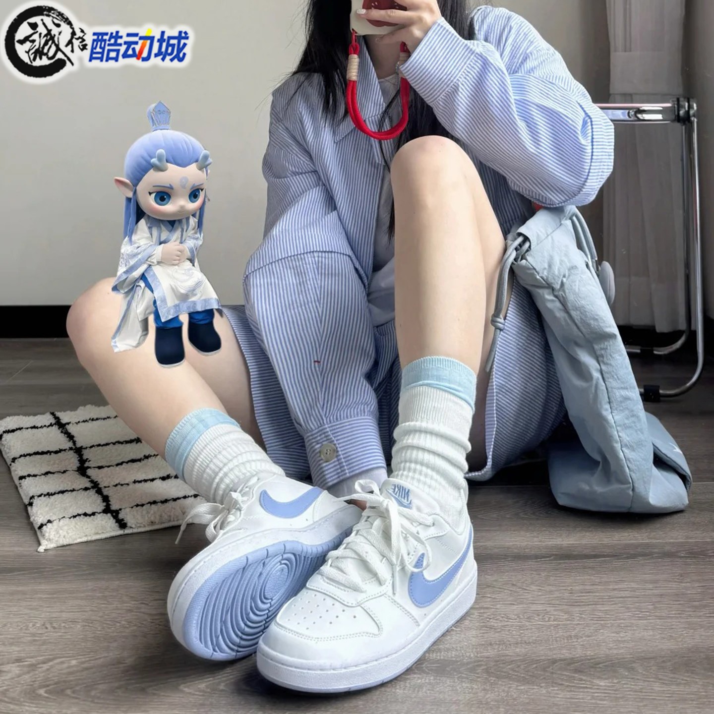 Nike耐克女鞋2026夏新款COURT敖丙蓝百搭透气运动板鞋 DV5456-103