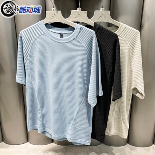 阿迪达斯男子2026夏新款华夫格运动休闲短袖KW0106 KW0107 KW0108