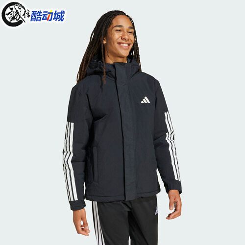 Adidas阿迪达斯男子2026年冬新款经典简约保暖运动夹克外套JY8303