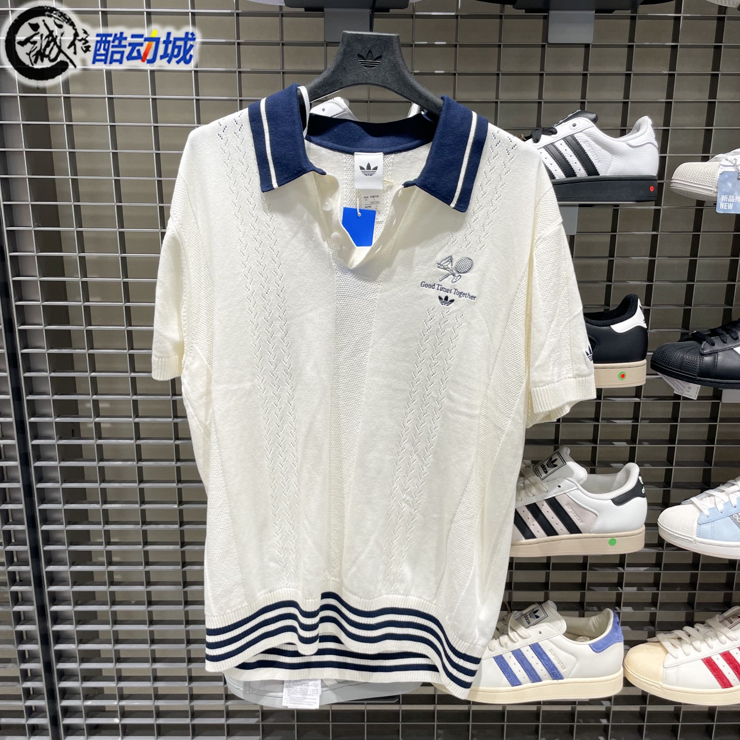 阿迪达斯三叶草男装2026秋季学院风镂空针织短袖POLO衫上衣KW5680