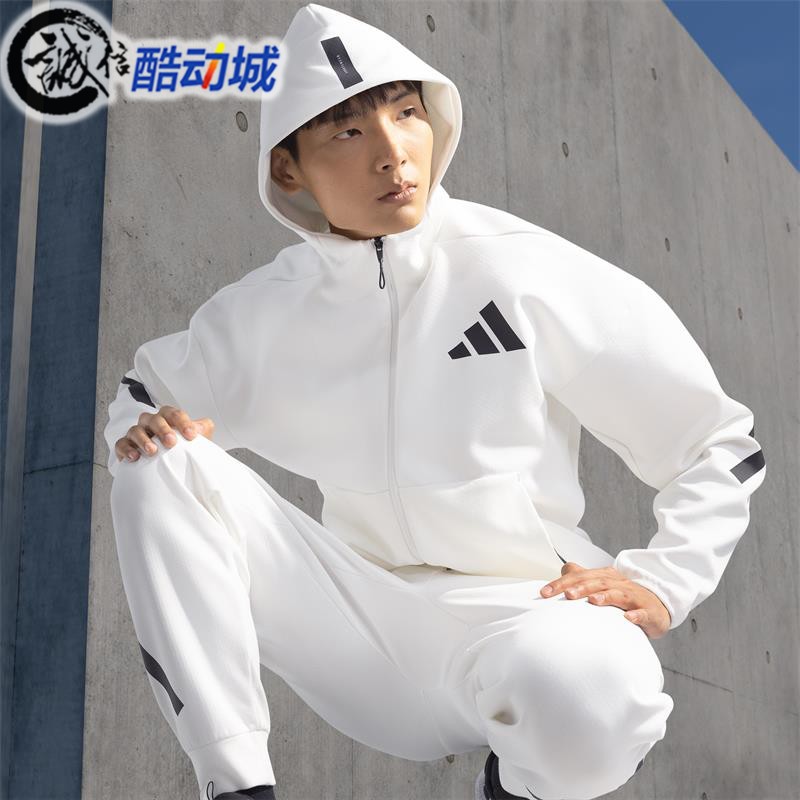 Adidas阿迪达斯男真治愈系列跑步运动轻薄透气休闲连帽外套JF2443