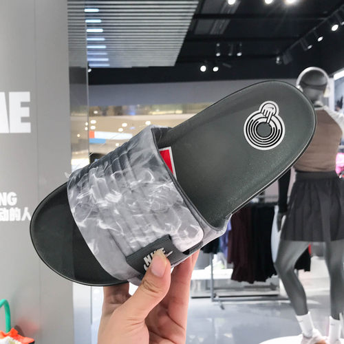 Nike耐克男子2025夏新款防滑耐磨柔韧魔术贴运动拖鞋鞋HQ2178-001