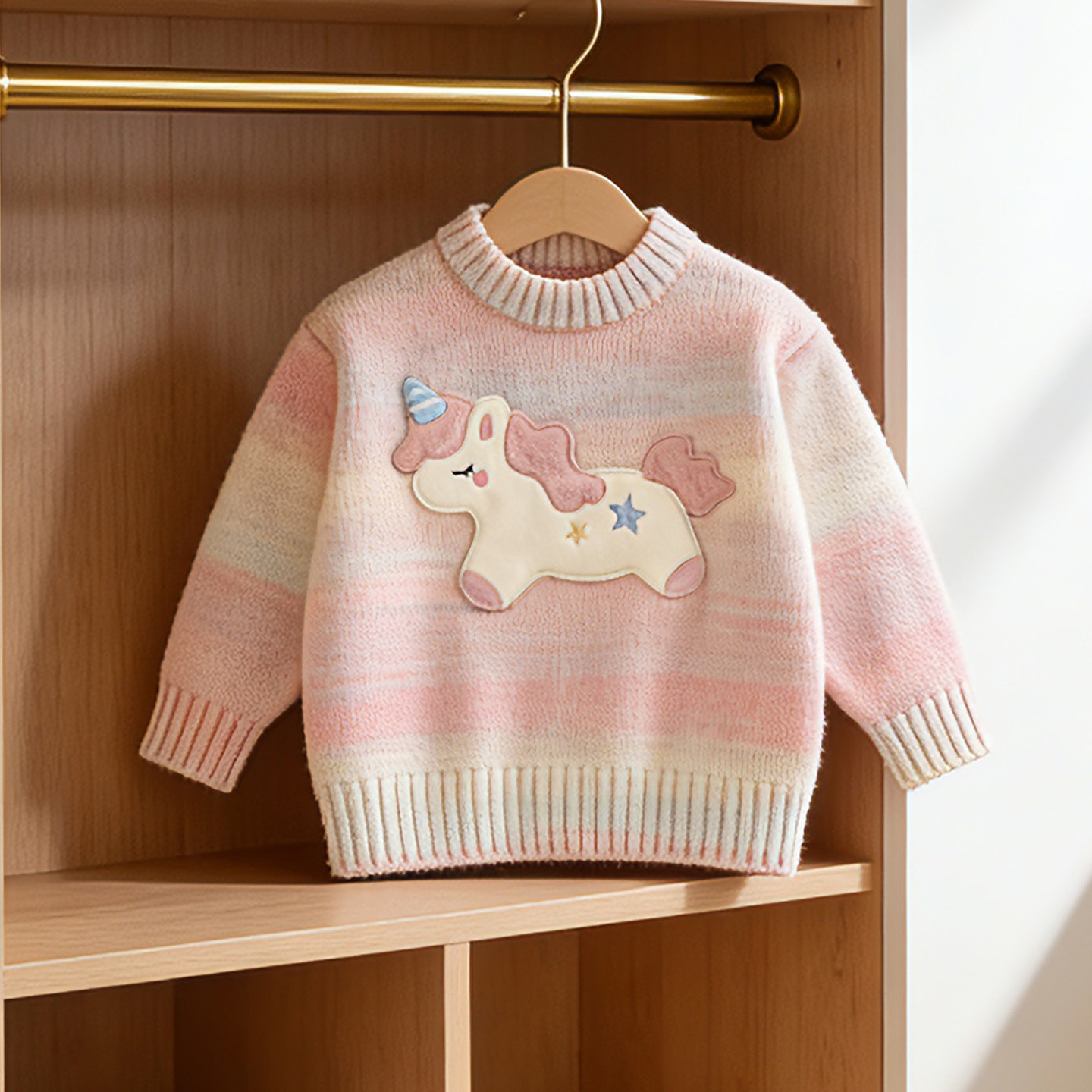 溯格冬季女童毛衣1-3岁4-6岁儿童针织衫上衣女宝宝羊毛衫内搭可爱