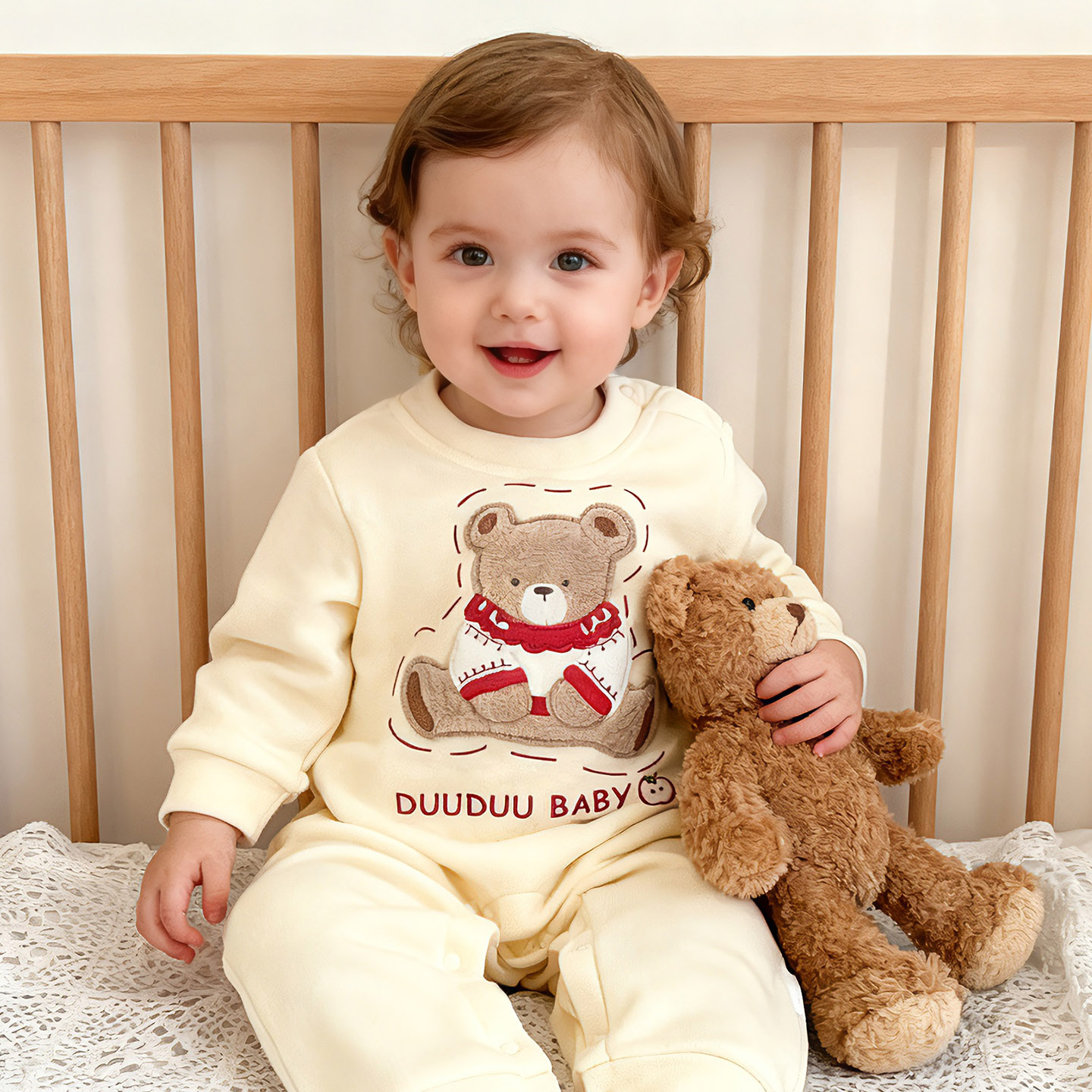 宝宝加绒连体衣秋冬保暖男女婴