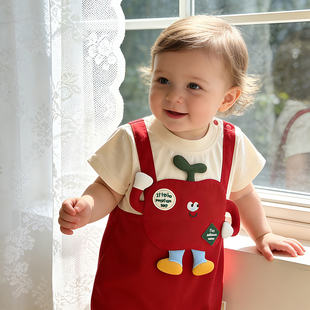 连体衣A类男女宝宝爬爬服66 ins风夏季 新款 笑果仔短袖 100码