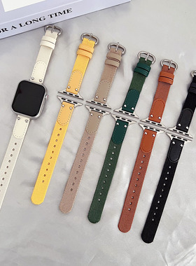 iwatch表带秋冬苹果手表s9帆布applewatchse2/s8/s7/s6女士手表带