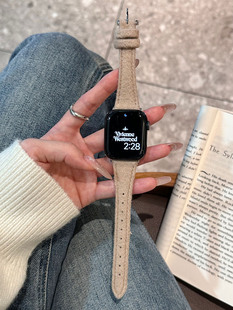 苹果手表S9表带秋冬新款applewatchse2/s7/s8/s6毛呢iwatch手表带