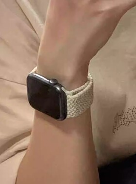 适用iwatch8表带苹果手表apple watch7654321代se尼龙编织回环式