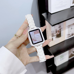 苹果手表s8表带Applewatchse2保护壳iwatchs7/s6创意冰川腕带女款