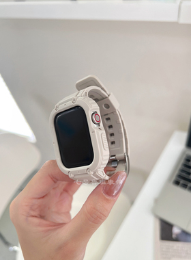 苹果手表s8表带表壳一体iwatch手表带applewatchse/s7/s6/s5男士3