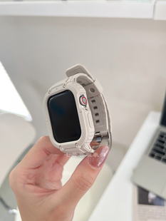 苹果手表s8表带表壳一体iwatch手表带applewatchse/s7/s6/s5男士3