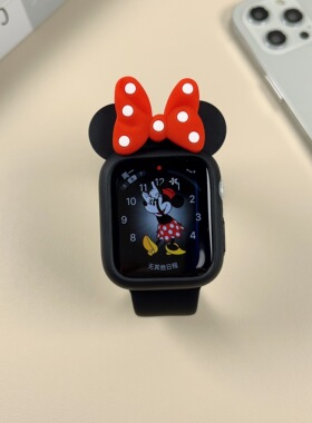 适用苹果表带可爱iwatchs7卡通watchs8表壳applewatchse手表带s65